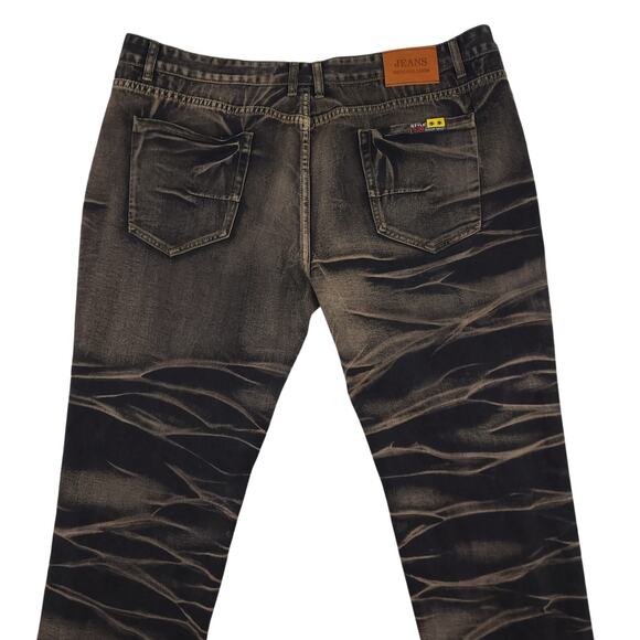 Mars Denim Fashion Men's Style 520 Jeans Sz 3XL Z. Andera Retro Baggy Dark Wash - Picture 9 of 15